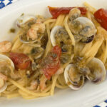 spaghetti lupini e gamberetti